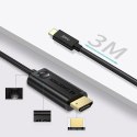 KABEL PRZEWÓD USB TYP C - HDMI 4K 30HZ 3M CZARNY