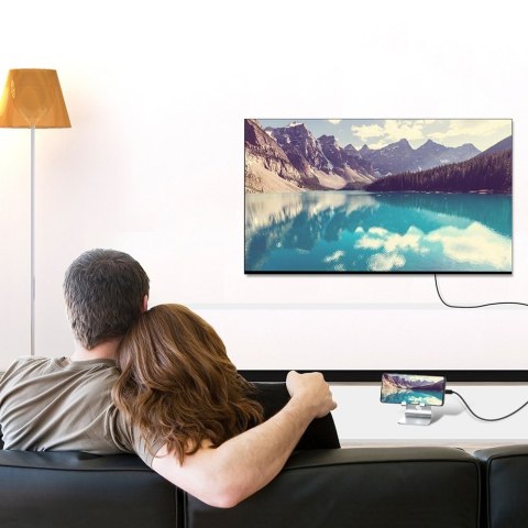 KABEL PRZEWÓD USB TYP C - HDMI 4K 30HZ 3M CZARNY KABEL PRZEWÓD USB TYP C - HDMI 4K 30HZ 3M CZARNY
