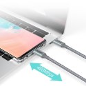 KABEL PRZEWÓD USB TYP C - USB TYP C 5A 100W POWERDELIVERY 480MBPS 1.8 M SZARY
