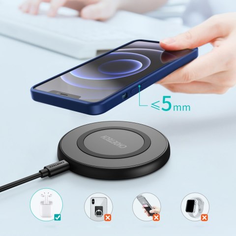 ŁADOWARKA BEZPRZEWODOWA QI 10W + KABEL USB - MICRO USB CZARNY ŁADOWARKA BEZPRZEWODOWA QI 10W + KABEL USB - MICRO USB CZARNY