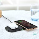 ŁADOWARKA BEZPRZEWODOWA QI DO TELEFONU I SŁUCHAWEK AIRPODS 2W1 10W CZARNY