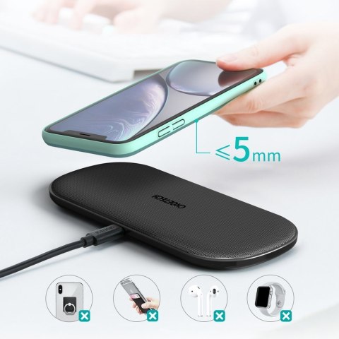 ŁADOWARKA BEZPRZEWODOWA QI DO TELEFONU I SŁUCHAWEK AIRPODS 2W1 10W CZARNY ŁADOWARKA BEZPRZEWODOWA QI DO TELEFONU I SŁUCHAWEK AIRPODS 2W1 10W CZARNY