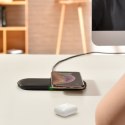 ŁADOWARKA BEZPRZEWODOWA QI DO TELEFONU I SŁUCHAWEK AIRPODS 2W1 10W CZARNY