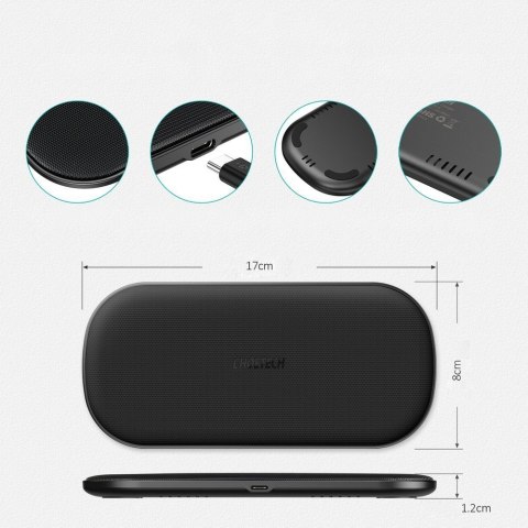 ŁADOWARKA BEZPRZEWODOWA QI DO TELEFONU I SŁUCHAWEK AIRPODS 2W1 10W CZARNY ŁADOWARKA BEZPRZEWODOWA QI DO TELEFONU I SŁUCHAWEK AIRPODS 2W1 10W CZARNY