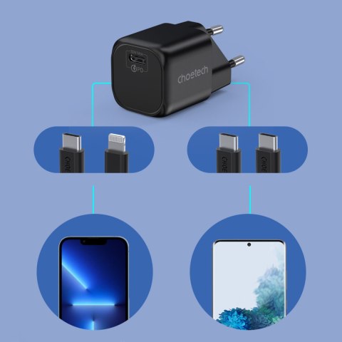 ŁADOWARKA SIECIOWA GAN USB TYP C PD 30W CZARNY ŁADOWARKA SIECIOWA GAN USB TYP C PD 30W CZARNY