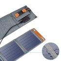 ŁADOWARKA SOLARNA DO TELEFONU TURYSTYCZNA Z USB 14W ROZKŁADANA SZARA