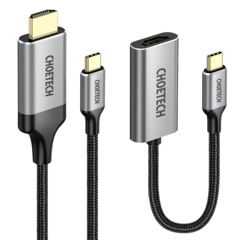 PRZEJŚCIÓWKA HUB USB TYP C - HDMI 2.0 + KABEL HDMI 2M SZARY PRZEJŚCIÓWKA HUB USB TYP C - HDMI 2.0 + KABEL HDMI 2M SZARY