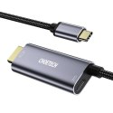 PRZEJŚCIÓWKA ADAPTER USB TYP C - HDMI 4K + USB TYP C PD DO MACBOOK PC 1.8M SZARY