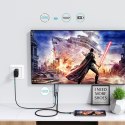PRZEJŚCIÓWKA ADAPTER USB TYP C - HDMI 4K + USB TYP C PD DO MACBOOK PC 1.8M SZARY