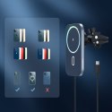 SAMOCHODOWY UCHWYT MAGNETYCZNY + INDUKCYJNA ŁADOWARKA QI 15W CZARNY