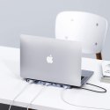 STACJA DOKUJĄCA ADAPTER HUB USB TYP C 11W1 100W PD SZARY