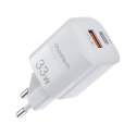 SZYBKA ŁADOWARKA SIECIOWA GAN USB TYP C PD QC 33W BIAŁA