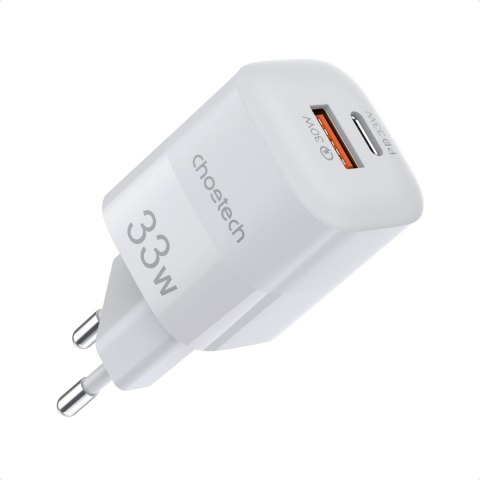 SZYBKA ŁADOWARKA SIECIOWA GAN USB TYP C PD QC 33W BIAŁA