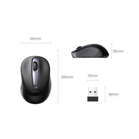 PORĘCZNA CICHA MYSZ MYSZKA BEZPRZEWODOWA USB CZARNY PORĘCZNA CICHA MYSZ MYSZKA BEZPRZEWODOWA USB CZARNY