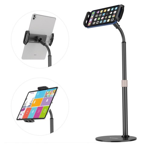 STOJAK NA TABLET I TELEFON NA BIURKO CZARNY STOJAK NA TABLET I TELEFON NA BIURKO CZARNY