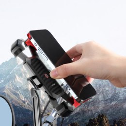 UCHWYT MOCOWANIE NA TELEFON SMARTFON MOTOCYKLOWY NA KIEROWNICĘ CZARNY