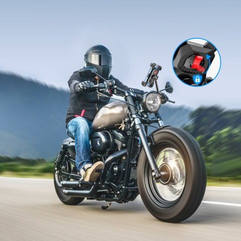 UCHWYT MOCOWANIE NA TELEFON SMARTFON MOTOCYKLOWY NA KIEROWNICĘ CZARNY UCHWYT MOCOWANIE NA TELEFON SMARTFON MOTOCYKLOWY NA KIEROWNICĘ CZARNY