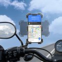UCHWYT MOCOWANIE NA TELEFON SMARTFON MOTOCYKLOWY NA KIEROWNICĘ CZARNY