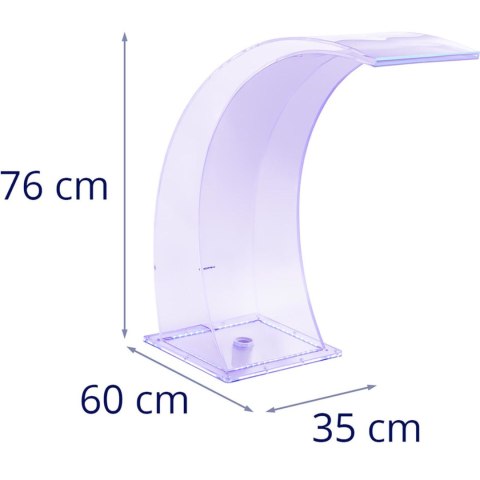 WYLEWKA WODOSPADOWA Z OŚWIETLENIEM LED 35 CM WYPŁYW WODY 303 MM WYLEWKA WODOSPADOWA Z OŚWIETLENIEM LED 35 CM WYPŁYW WODY 303 MM
