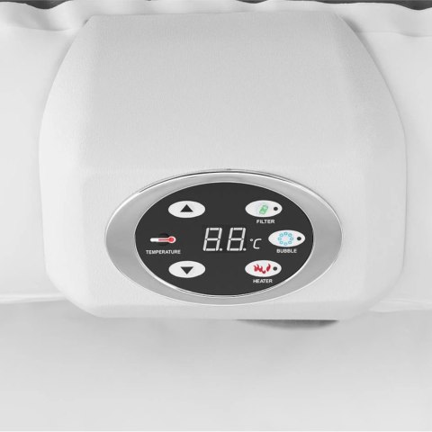 JACUZZI OGRODOWE DMUCHANE 110 DYSZ MASUJĄCYCH 4 OSOBOWE 600 L SZARO - BIAŁE JACUZZI OGRODOWE DMUCHANE 110 DYSZ MASUJĄCYCH 4 OSOBOWE 600 L SZARO - BIAŁE