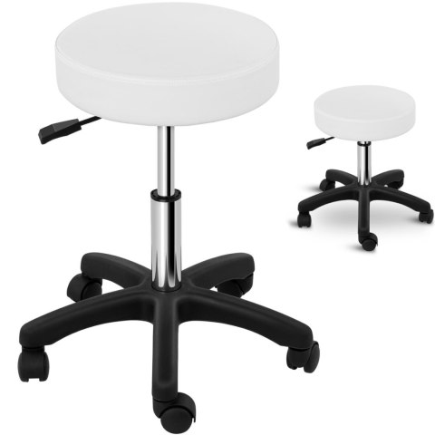TABORET STOŁEK KOSMETYCZNY OBROTOWY NA KÓŁKACH PHYSA AVERSA - BIAŁY TABORET STOŁEK KOSMETYCZNY OBROTOWY NA KÓŁKACH PHYSA AVERSA - BIAŁY