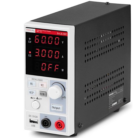 ZASILACZ LABORATORYJNY SERWISOWY 0-60 V 0-3 A 180 W LED USB ZASILACZ LABORATORYJNY SERWISOWY 0-60 V 0-3 A 180 W LED USB