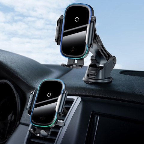 AUTOMATYCZNY ELEKTRYCZNY UCHWYT SAMOCHODOWY BEZPRZEWODOWA ŁADOWARKA QI 15W CZARNY AUTOMATYCZNY ELEKTRYCZNY UCHWYT SAMOCHODOWY BEZPRZEWODOWA ŁADOWARKA QI 15W CZARNY