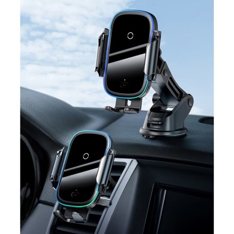 AUTOMATYCZNY ELEKTRYCZNY UCHWYT SAMOCHODOWY BEZPRZEWODOWA ŁADOWARKA QI 15W CZARNY AUTOMATYCZNY ELEKTRYCZNY UCHWYT SAMOCHODOWY BEZPRZEWODOWA ŁADOWARKA QI 15W CZARNY