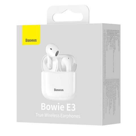 BEZPRZEWODOWE SŁUCHAWKI BLUETOOTH 5.0 TWS DOUSZNE WODOODPORNE IP64 E3 BIAŁY BEZPRZEWODOWE SŁUCHAWKI BLUETOOTH 5.0 TWS DOUSZNE WODOODPORNE IP64 E3 BIAŁY