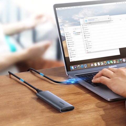 KIESZEŃ NA DYSK OBUDOWA DYSKU TWARDEGO M.2 B-KEY SATA 3.0 SZARY + KABEL USB TYP C KIESZEŃ NA DYSK OBUDOWA DYSKU TWARDEGO M.2 B-KEY SATA 3.0 SZARY + KABEL USB TYP C