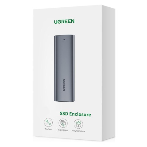 KIESZEŃ NA DYSK OBUDOWA DYSKU TWARDEGO M.2 B-KEY SATA 3.0 SZARY + KABEL USB TYP C KIESZEŃ NA DYSK OBUDOWA DYSKU TWARDEGO M.2 B-KEY SATA 3.0 SZARY + KABEL USB TYP C