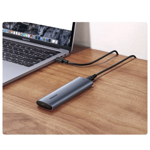 KIESZEŃ NA DYSK OBUDOWA DYSKU TWARDEGO M.2 B-KEY SATA 3.0 SZARY + KABEL USB TYP C KIESZEŃ NA DYSK OBUDOWA DYSKU TWARDEGO M.2 B-KEY SATA 3.0 SZARY + KABEL USB TYP C