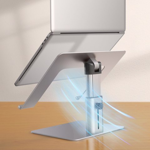 PODSTAWKA POD LAPTOPA 11"-17,3" REGULOWANA WYSOKOŚĆ ALUMINIOWA SREBRNY PODSTAWKA POD LAPTOPA 11"-17,3" REGULOWANA WYSOKOŚĆ ALUMINIOWA SREBRNY