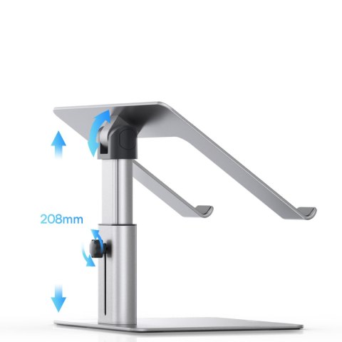 PODSTAWKA POD LAPTOPA 11"-17,3" REGULOWANA WYSOKOŚĆ ALUMINIOWA SREBRNY PODSTAWKA POD LAPTOPA 11"-17,3" REGULOWANA WYSOKOŚĆ ALUMINIOWA SREBRNY