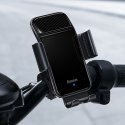 ROWEROWY UCHWYT NA SMARTFON TELEFON Z ŁADOWARKA SOLARNĄ PANELEM SŁONECZNYM CZARNY