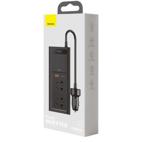 SAMOCHODOWA PRZETWORNICA NAPIĘCIA INWERTER PRĄDU 150W 12V - 220V 230V SAMOCHODOWA PRZETWORNICA NAPIĘCIA INWERTER PRĄDU 150W 12V - 220V 230V