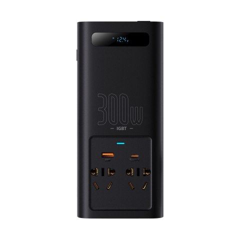 SAMOCHODOWA PRZETWORNICA NAPIĘCIA PRĄDU 12V - 220V IGBT 300W (WTYCZKA CN/EU) CZARNY SAMOCHODOWA PRZETWORNICA NAPIĘCIA PRĄDU 12V - 220V IGBT 300W (WTYCZKA CN/EU) CZARNY
