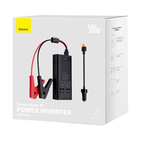 SAMOCHODOWA PRZETWORNICA NAPIĘCIA PRĄDU 12V NA 230V 500W WTYCZKA EU I CN SAMOCHODOWA PRZETWORNICA NAPIĘCIA PRĄDU 12V NA 230V 500W WTYCZKA EU I CN