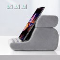 SKŁADANA PODSTAWKA NA TABLET TELEFON WELUROWA SZARY
