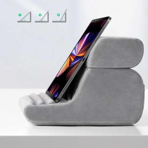 SKŁADANA PODSTAWKA NA TABLET TELEFON WELUROWA SZARY SKŁADANA PODSTAWKA NA TABLET TELEFON WELUROWA SZARY