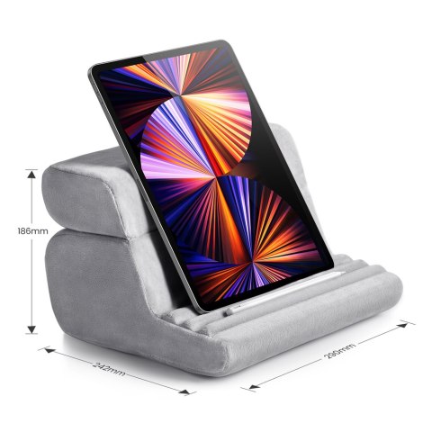 SKŁADANA PODSTAWKA NA TABLET TELEFON WELUROWA SZARY SKŁADANA PODSTAWKA NA TABLET TELEFON WELUROWA SZARY