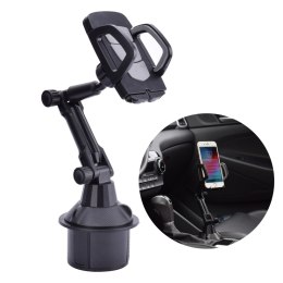 UCHWYT SAMOCHODOWY DO SMARTFONA DO MIEJSCA NA KUBEK CUP HOLDER CZARNY