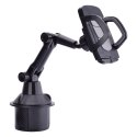 UCHWYT SAMOCHODOWY DO SMARTFONA DO MIEJSCA NA KUBEK CUP HOLDER CZARNY