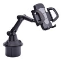 UCHWYT SAMOCHODOWY DO SMARTFONA DO MIEJSCA NA KUBEK CUP HOLDER CZARNY