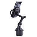 UCHWYT SAMOCHODOWY DO SMARTFONA DO MIEJSCA NA KUBEK CUP HOLDER CZARNY