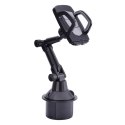 UCHWYT SAMOCHODOWY DO SMARTFONA DO MIEJSCA NA KUBEK CUP HOLDER CZARNY