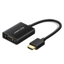 PRZEJŚCIÓWKA ADAPTER HDMI - VGA + KABEL USB - MICRO USB 1M CZARNY
