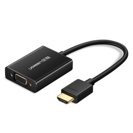 PRZEJŚCIÓWKA ADAPTER HDMI - VGA + KABEL USB - MICRO USB 1M CZARNY