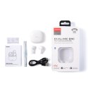 SŁUCHAWKI TWS BEZPRZEWODOWE ENC WODOODPORNE IPX4 BLUETOOTH 5.3 BIAŁY