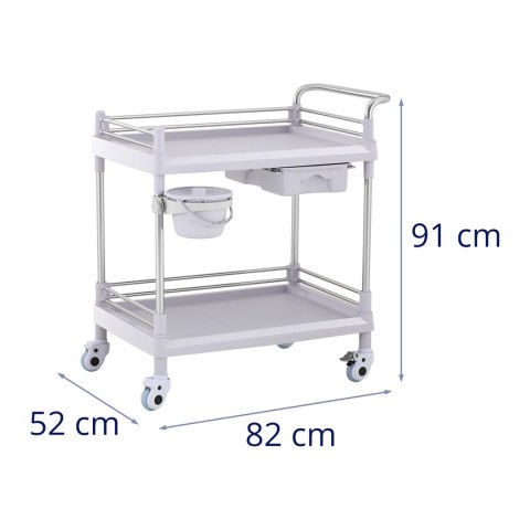 WÓZEK LABORATORYJNY ZABIEGOWY KOSMETYCZNY 2 PÓŁKI 1 SZUFLADA 82 X 52 X 91 CM 20 KG WÓZEK LABORATORYJNY ZABIEGOWY KOSMETYCZNY 2 PÓŁKI 1 SZUFLADA 82 X 52 X 91 CM 20 KG